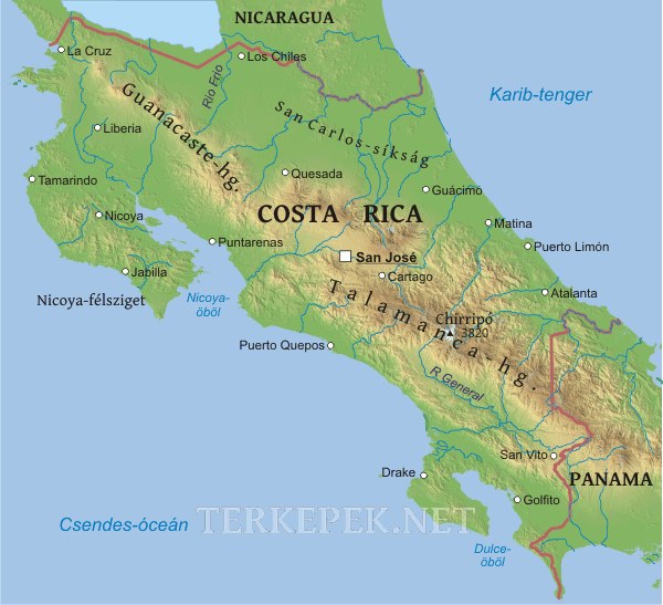 Costa Rica térkép